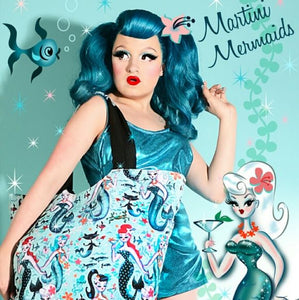 Martini Mermaids Large Tote Purse Size OS