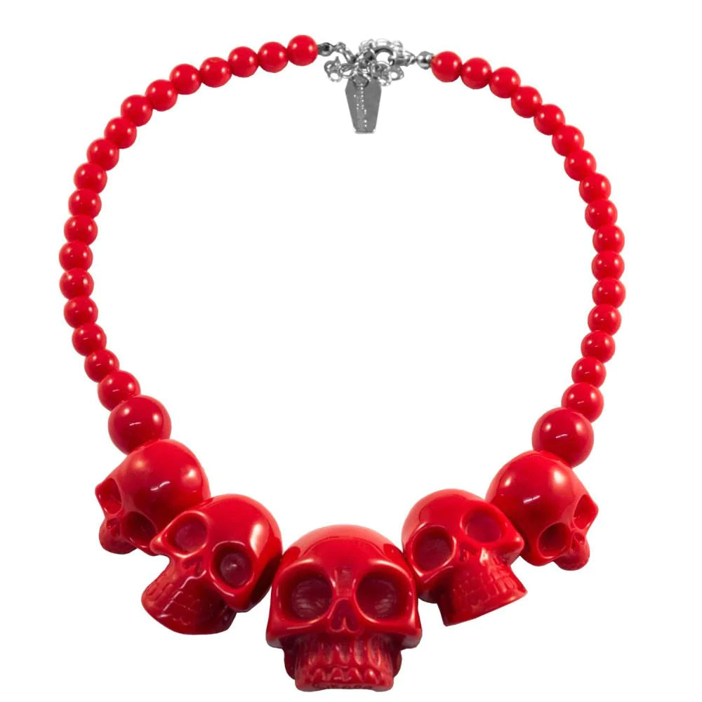 Skull Necklace Red