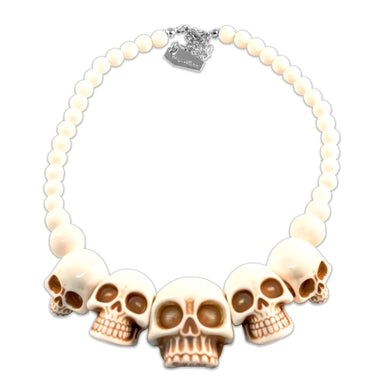 Skull Necklace Bone White