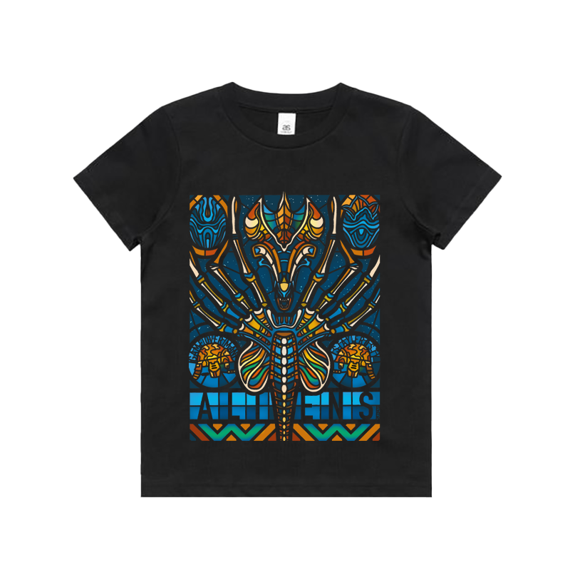 Aliens Stained Glass Kids Tee