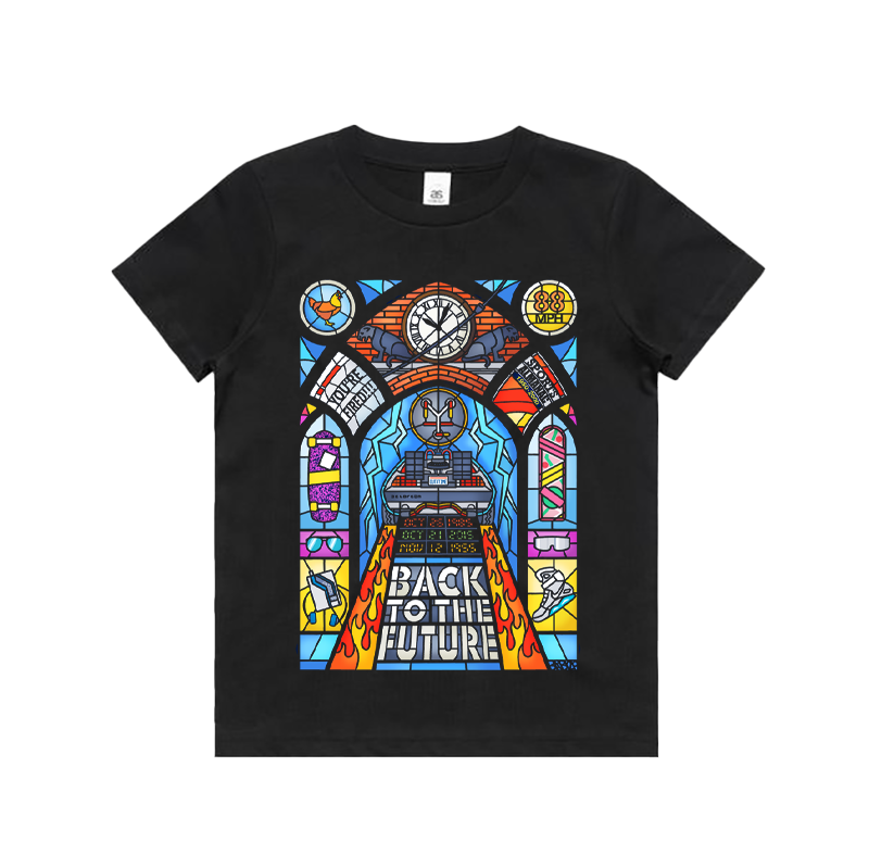 Back to the Future Stained Glass Kids Tee