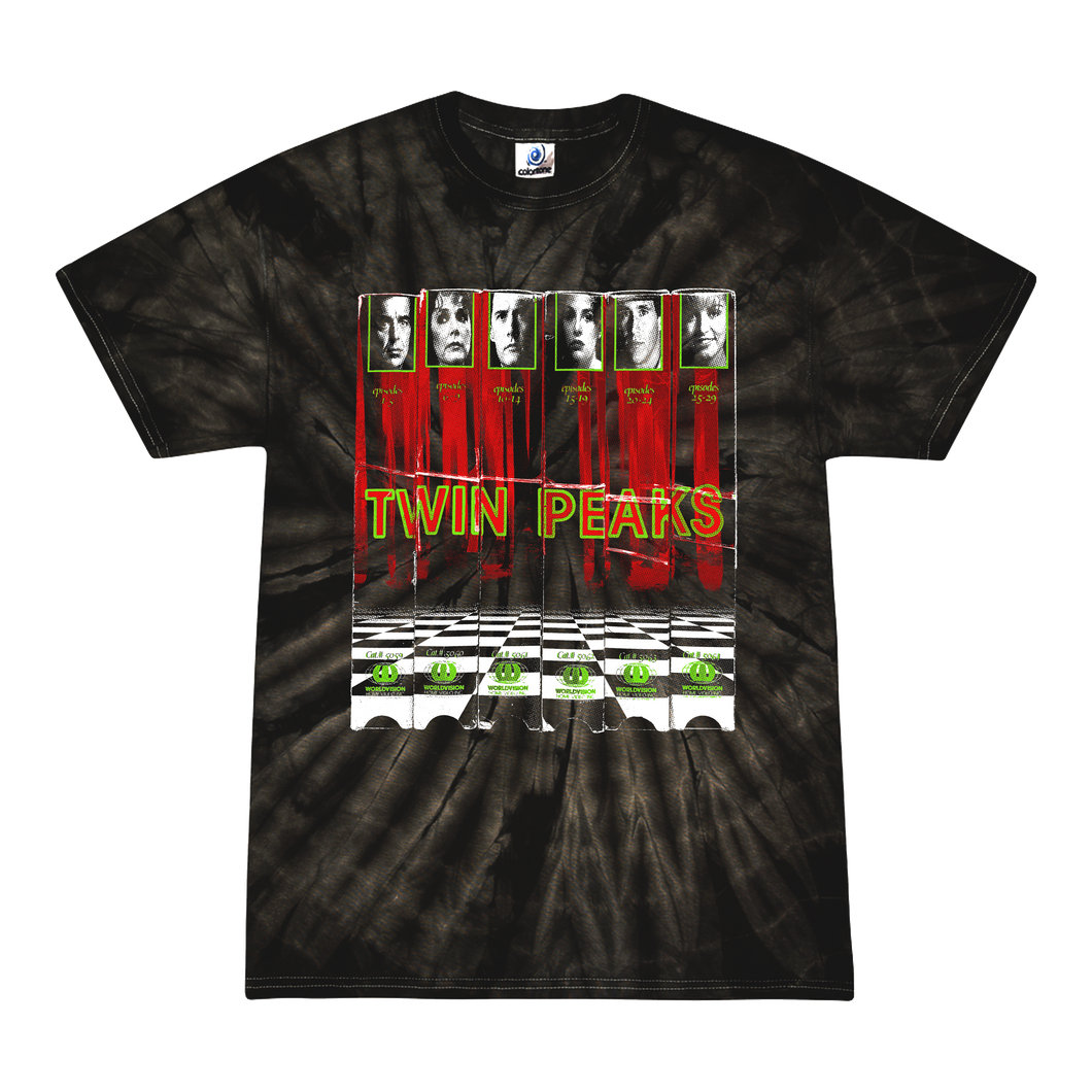 Twin Peaks VHS Tie Dye Stack Tee Size M