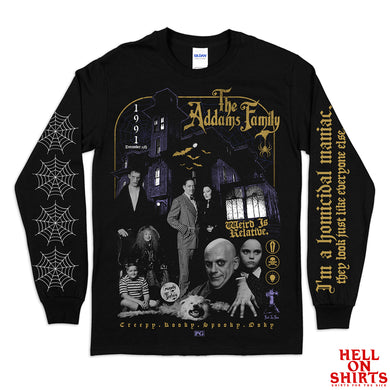 Addams Family Print Long Sleeve Size S