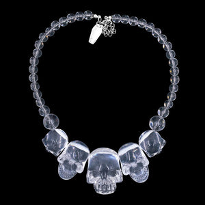 Skull Necklace Crystal Clear