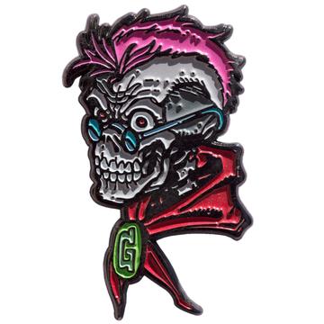 Goosebumps Curly Skull Enamel Pin
