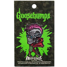 Load image into Gallery viewer, Goosebumps Curly Skull Enamel Pin